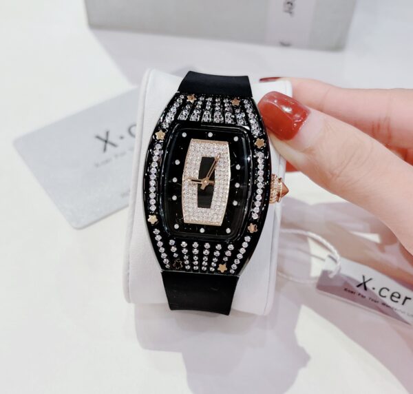 Đồng hồ X-Cer chính hãng nữ màu đen đính đá Swarovski 36mm (2)