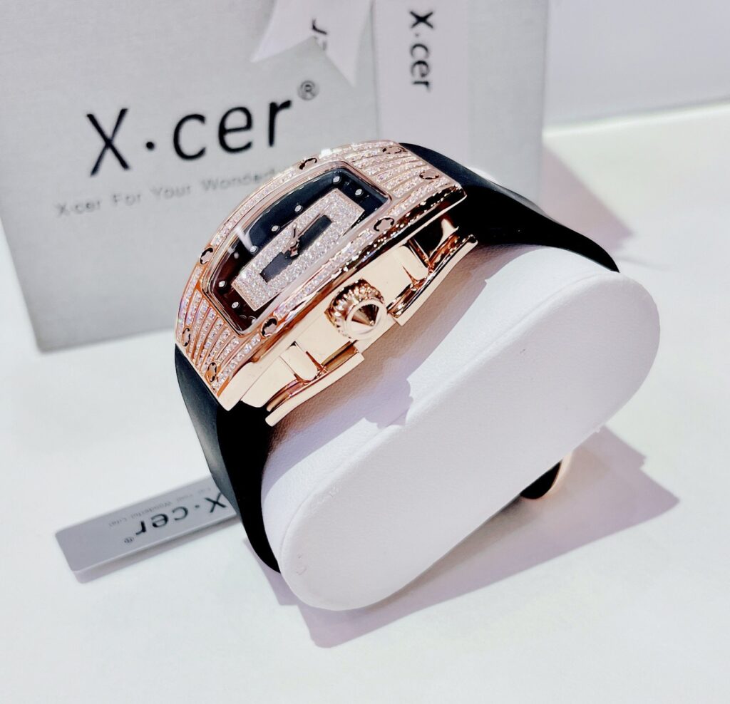 Đồng hồ X-Cer rose gold B0610 chính hãng nữ đính đá Swarovski 36mm (2)