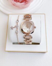 Đồng hồ nữ Davena 60321 rose gold chính hãng mặt đính đá 30mm (1)
