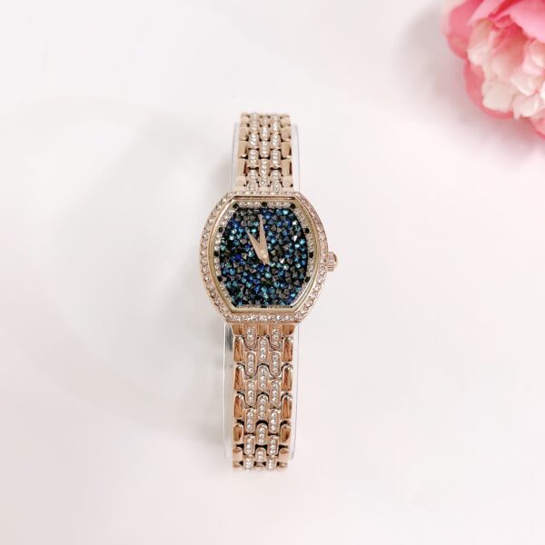 Đồng hồ nữ chính hãng Davena 61688 rose gold đính full đá swarovski 28mm (1)